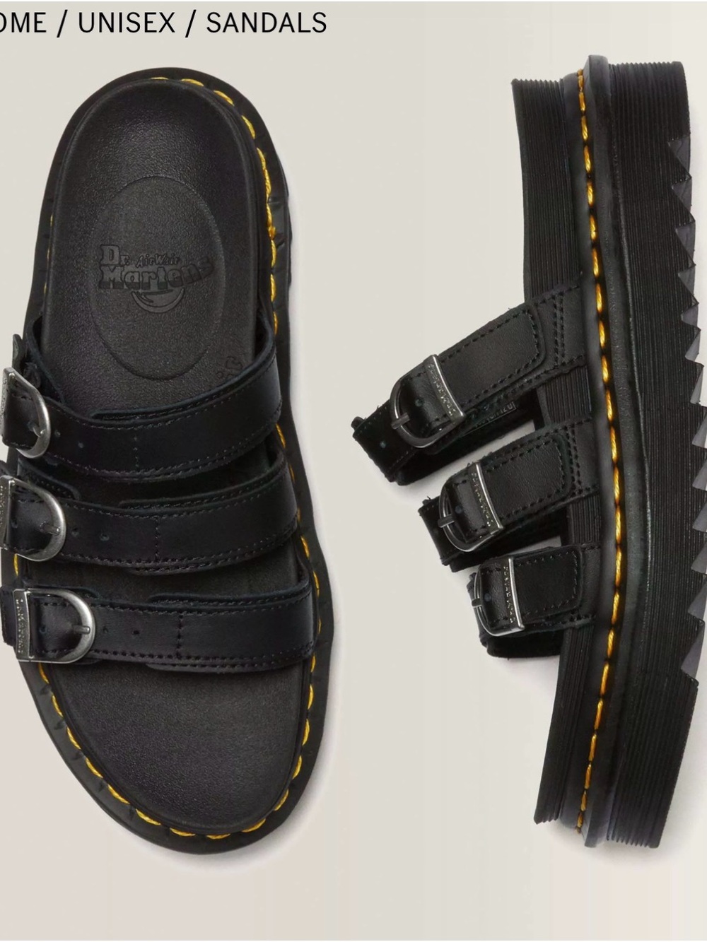 Dr. Martens Unisex Black Blaire Sandal